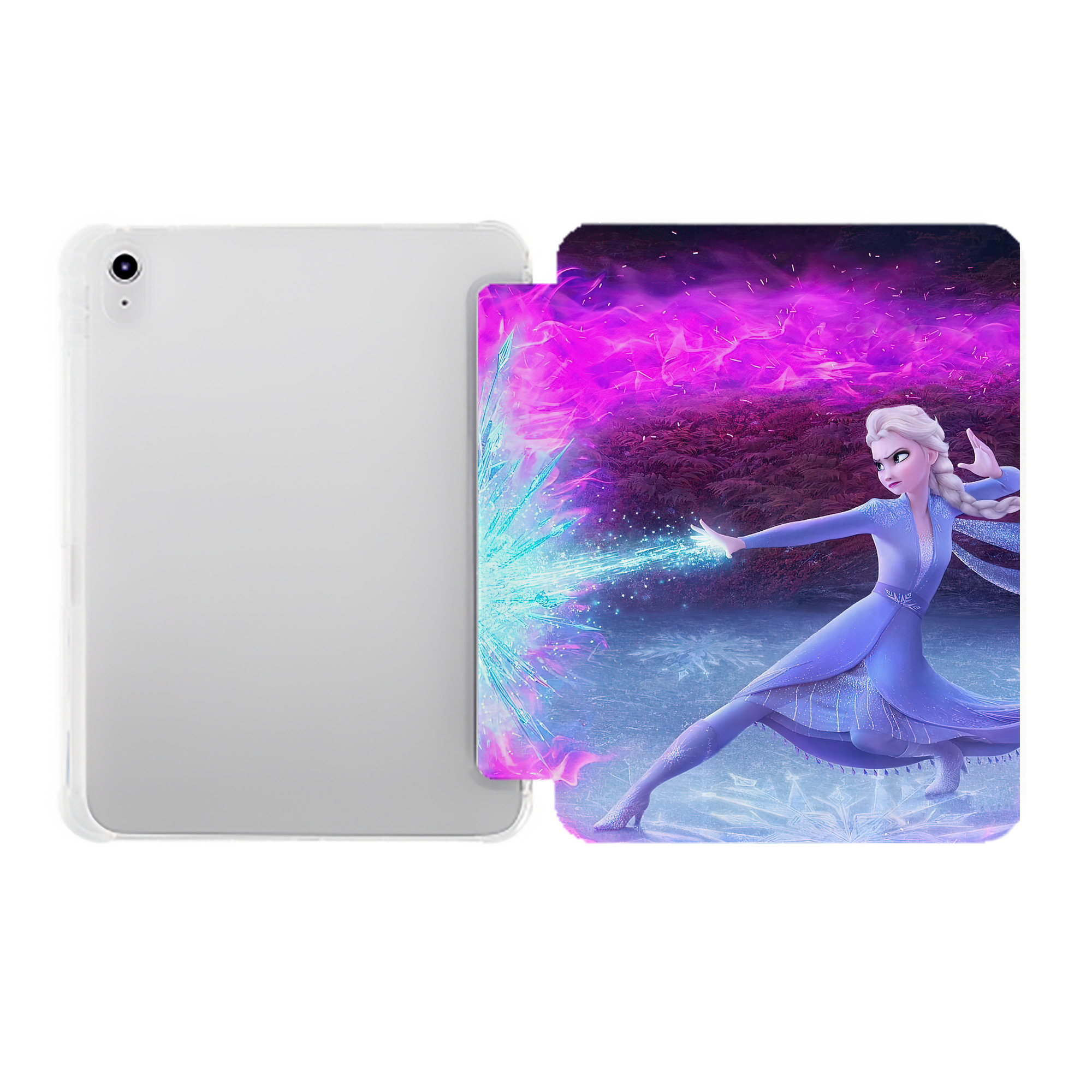 （画像用） アナと雪の女王 アンナ エルサ Frozen Anna Elsa IPad ケース ペン収納付き 三つ折りスタンド PUレザー×シリコン 対応機種9.5/10.5/10.9インチ